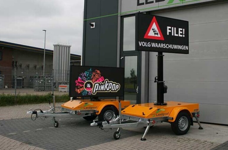 Trafiroad led tekstkar trailer