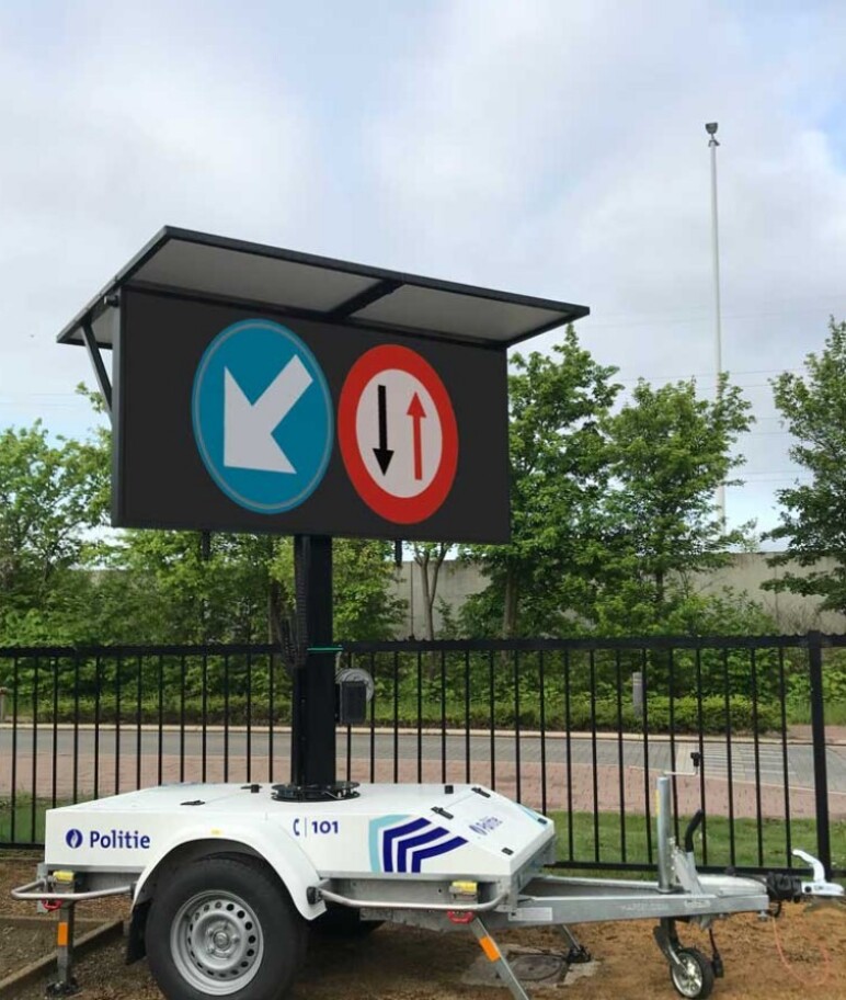 Trafiroad led tekstkar trailer