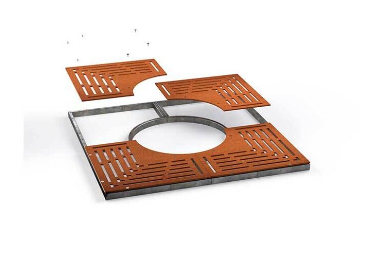 Trafiroad straatmeubilair boomrooster corten 5