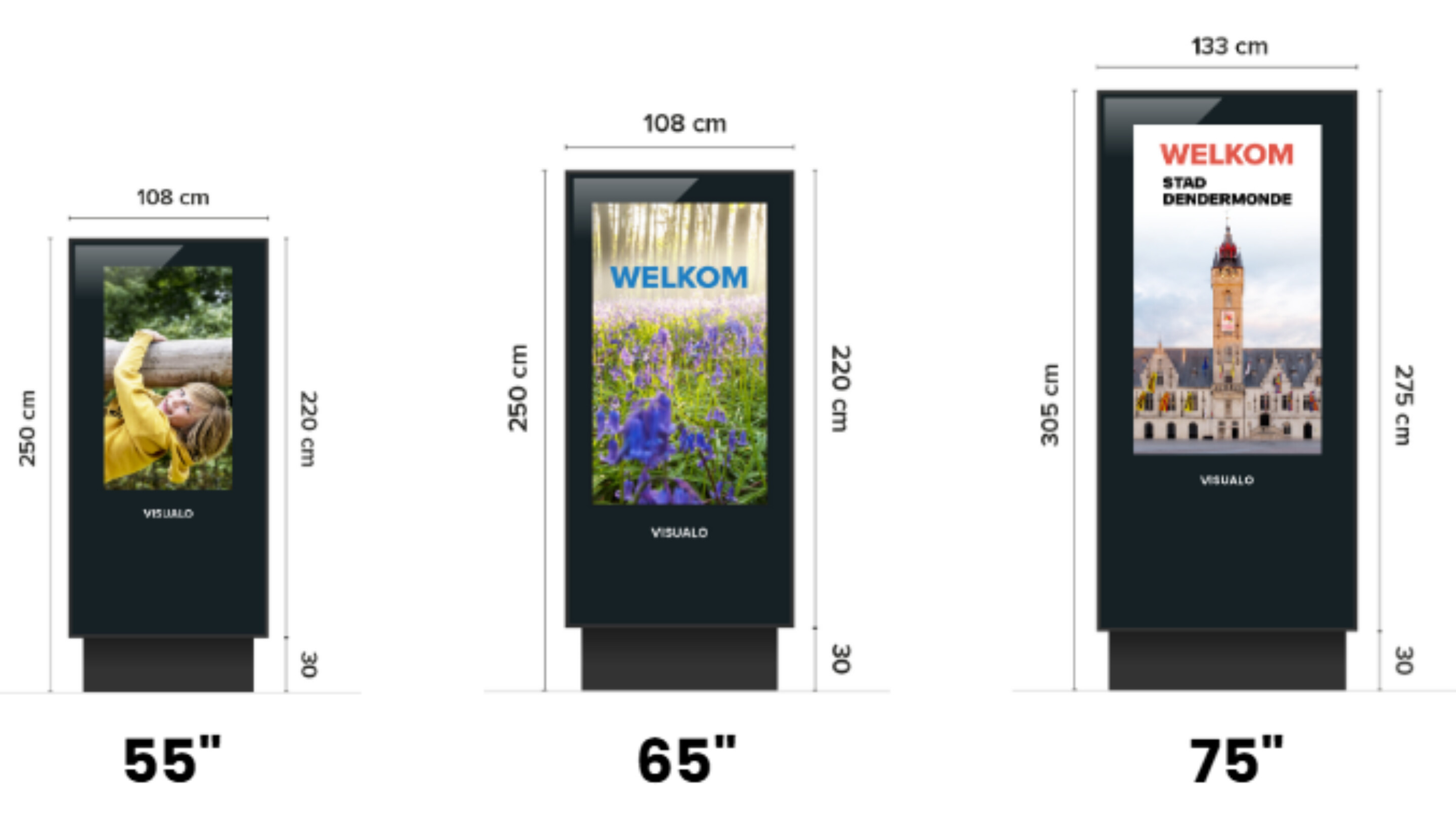 Trafiroad Visualo Slimme informatiezuil types
